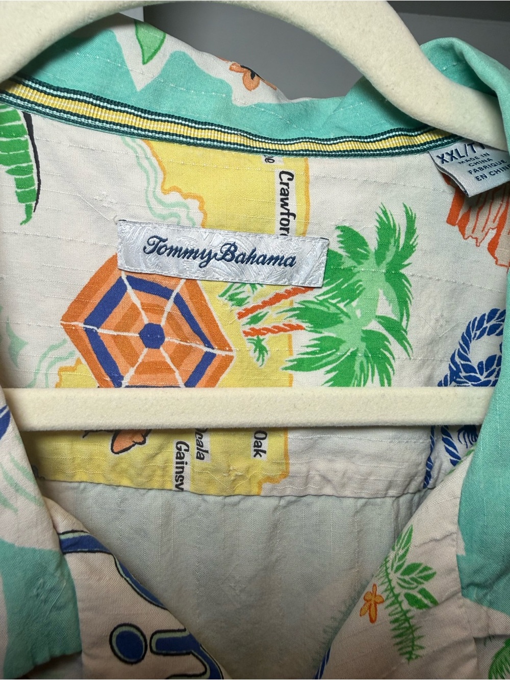 Tommy Bahama Mint Green Tropical Print Camp Shirt
